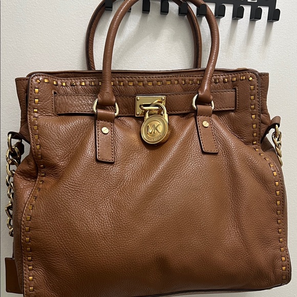 Michael Kors Hamilton brown Leather Tote Bag - Picture 1 of 14